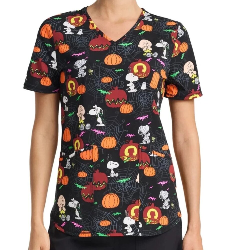 Halloween Themed Scrub Top